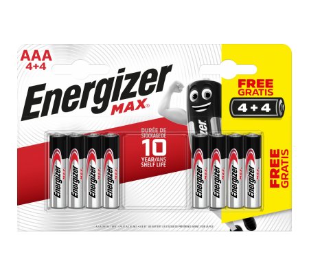 Baterie Energizer Max alkaline AAA 4ks + 4ks zdarma