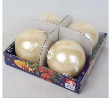 Svíčka adventní koule 60mm, 4ks