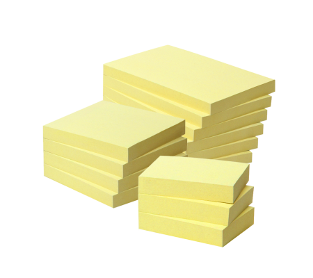 Blok samolepící 51x76mm, 100ks, pastelově žlutý