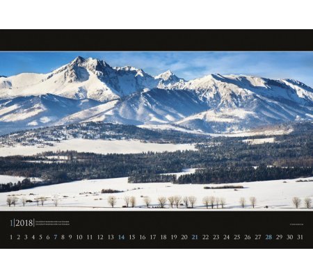 Kalendář nástěnný Tatry - panorama