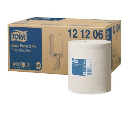 Utěrky TORK Basic v roli, středové odvíjení, 2vrstvé bílé, 6rolí