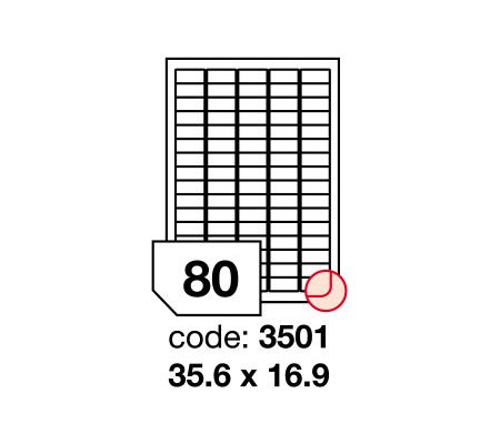 Samolepící etikety 35.6x16.9mm, 100 archů