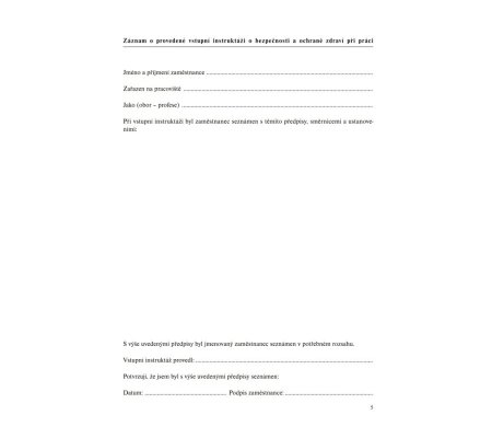 Zápisník bezpečnosti práce A5