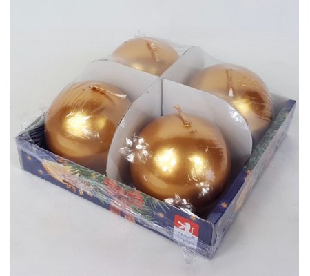 Svíčka adventní koule 60mm, 4ks