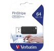 USB flash disk "PinStripe", černá, 64GB, USB 2.0, 10/4MB/ sec, VERBATIM