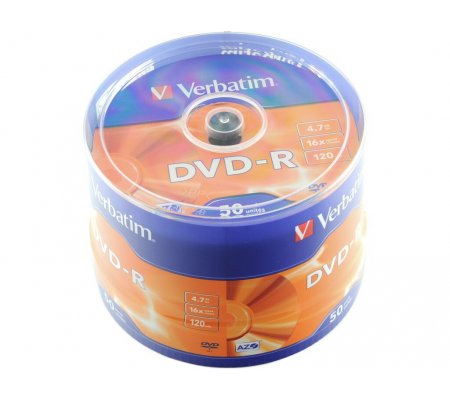 Verbatim DVD-R, 120min, 4,7GB, 16x, AZO, 50ks