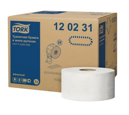 Toaletní papír TORK Advanced Jumbo mini, 2vrstvý, 12rolí