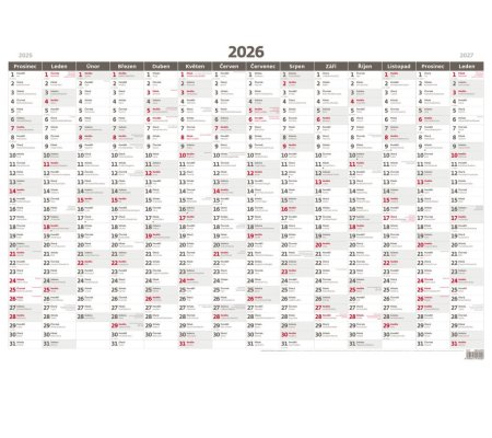 Kalendář roční mapa A1 bezobrázková