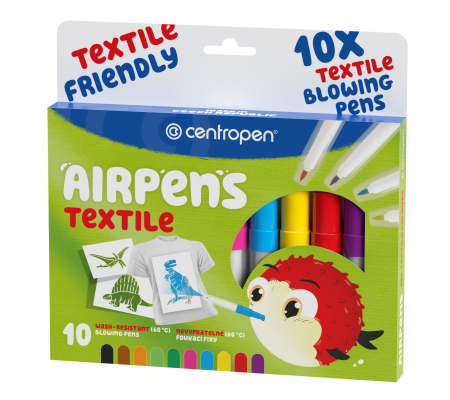 Foukací fixy na textil Centropen 1539/10ks + 8 šablon