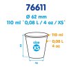 Kelímek papírový 110ml, Ø62mm, 50ks
