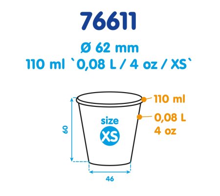 Kelímek papírový 110ml, Ø62mm, 50ks