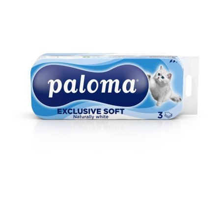 Toaletní papír Paloma Exclusive Plus White, 3vrstvý, 8rolí