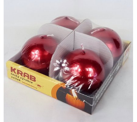 Svíčka adventní koule 60mm, 4ks