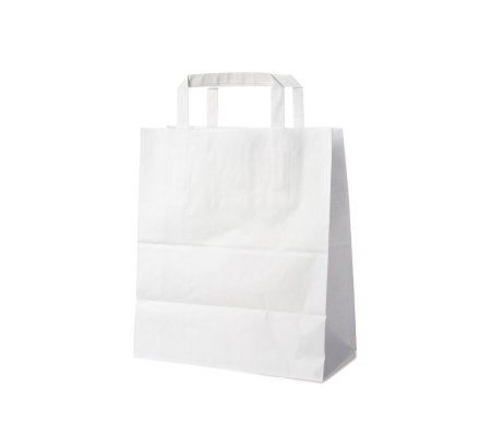 Papírová taška 220+10mx280mm bílá, ploché ucho