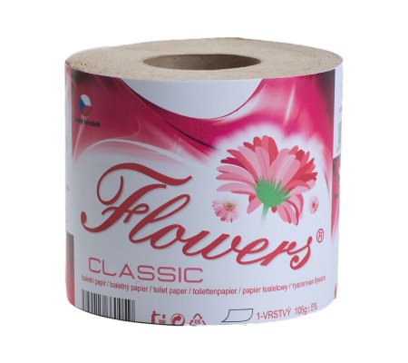Toaletní papír Flowers classic solo, 1vrstvý, 1role