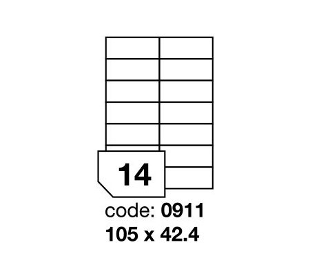 Samolepící etikety 105x42.4 mm, 100archů