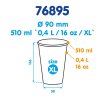 Kelímek papírový 510ml, Ø90mm, 25ks