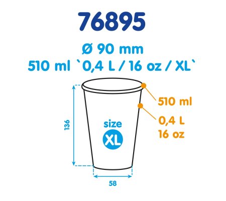Kelímek papírový 510ml, Ø90mm, 25ks