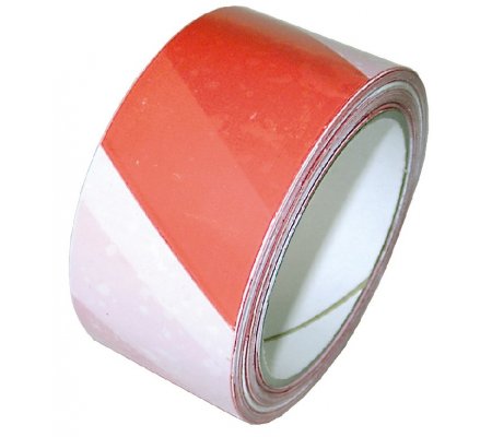 Lepící páska 50mmx66m červenobílé pruhy