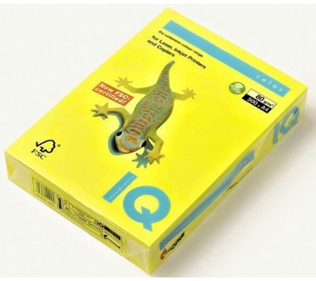 IQ color A4 80g NEOGB fosforově žlutá, 100ks