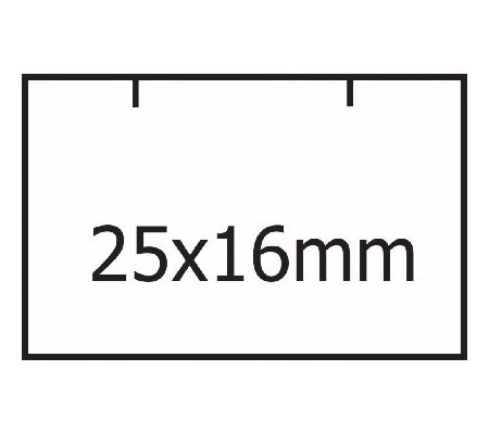 Cenové etikety do kleští 25x16, hranaté bílé