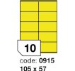 Samolepící etikety 105x57mm žluté, 100archů