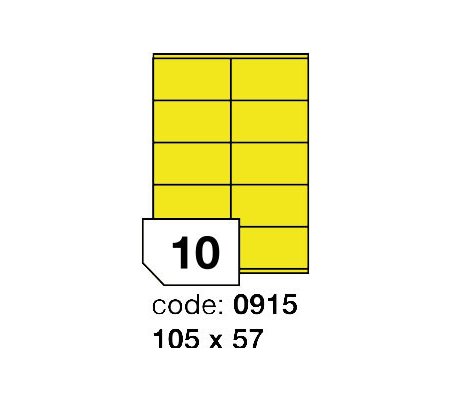 Samolepící etikety 105x57mm žluté, 100archů