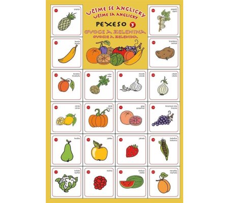 Pexeso Ovoce a zelenina - učíme se anglicky