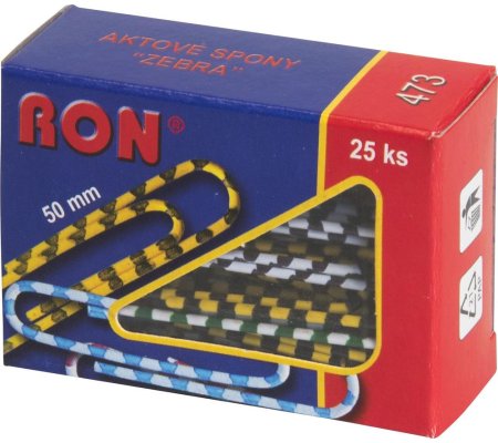 Kancelářské sponky 50mm zebra, 25ks