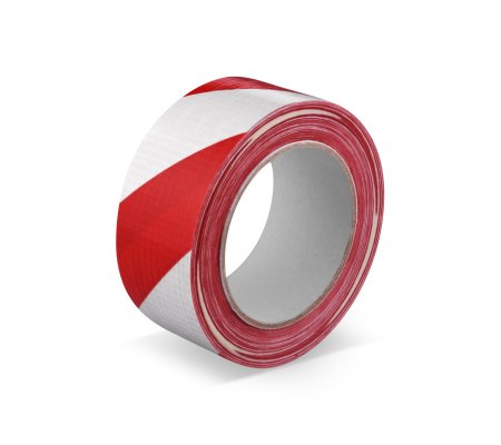 Lepící páska 50mmx33m červeno-bílá s tkaninou