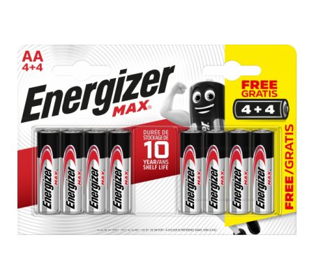 Baterie Energizer Max alkaline AA 4ks + 4ks zdarma