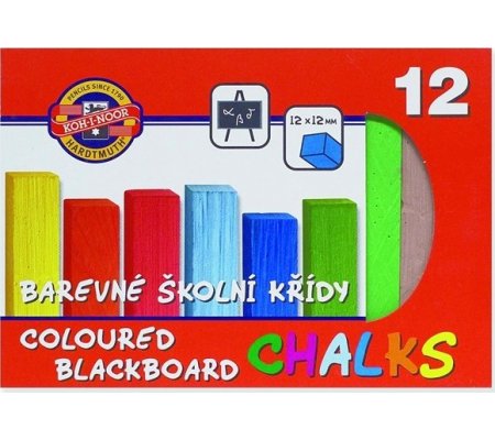 Křídy školní barevné 12ks