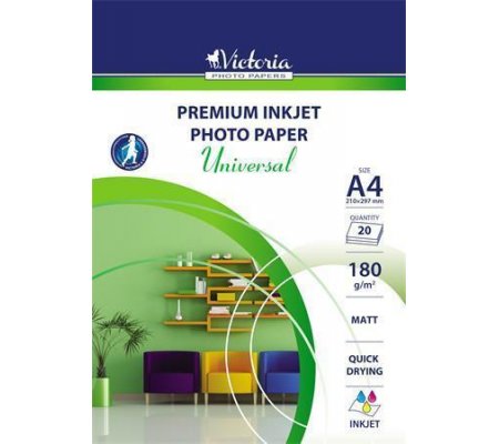 Fotopapír Victoria A4 matný, Universal, 180g/m2, 20ks