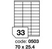 Samolepící etikety 70x25.4mm, 100archů