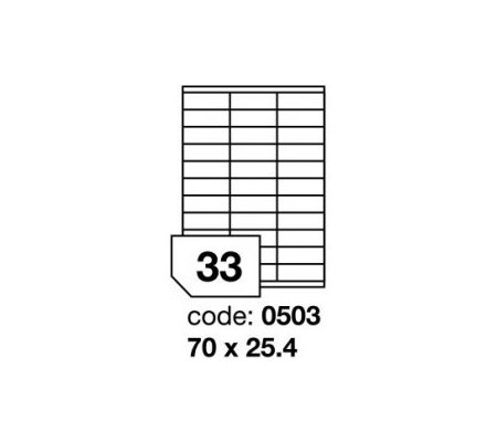 Samolepící etikety 70x25.4mm, 100archů