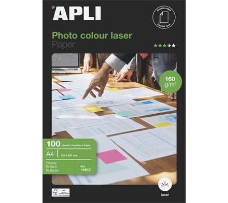 Fotopapír Apli A4 lesk, Premium laser, 160g/m2, 100ks