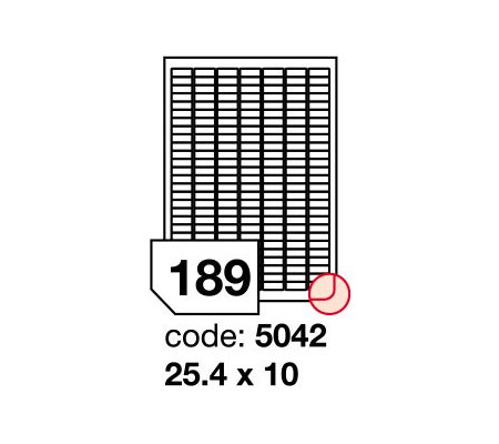 Samolepící etikety 25.4x10mm, 100archů