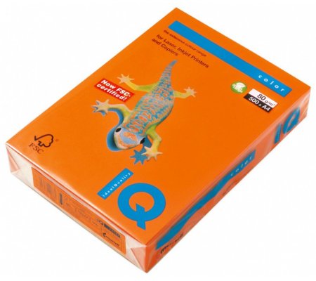 IQ color A4 80g OR43 oranžová, 500ks