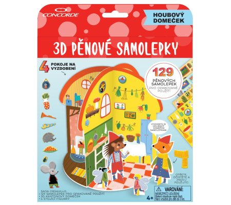 Samolepky pěnové Houbový domeček