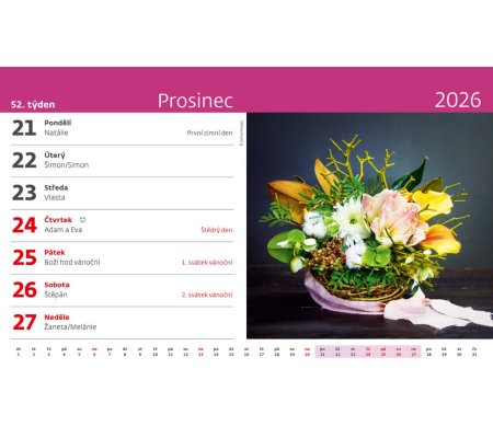 Kalendář Květiny
