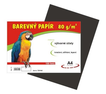 Barevný papír A4 80g černý, 100ks