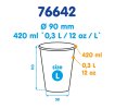 Kelímek papírový 420ml, Ø90mm, 50ks