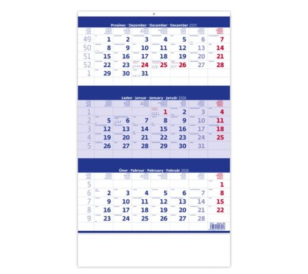 Kalendář Tříměsíční modrý