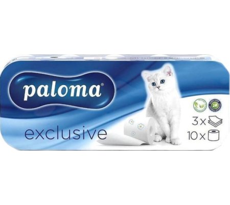 Toaletní papír Paloma exclusive bílý, 3vrstvý, 8rolí
