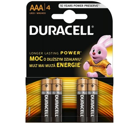 Baterie Duracell alkaline AAA 4ks