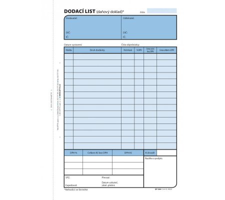 Dodací list A5