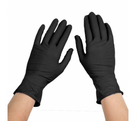 Jednorázové rukavice nitril nepudrované  černé, 100ks