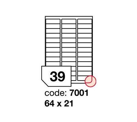 Samolepící etikety 64x21mm, 100archů