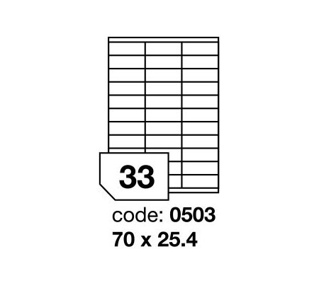Samolepící etikety 70x25.4mm, 100archů