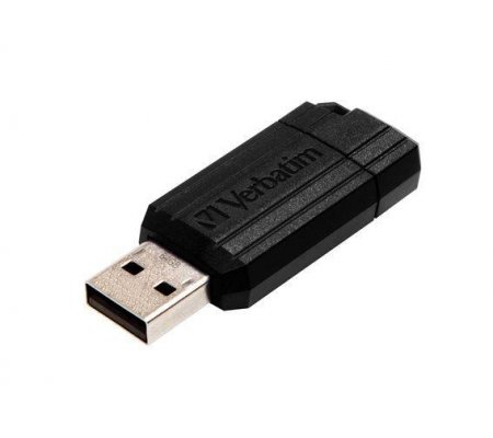 USB flash disk "PinStripe", černá, 64GB, USB 2.0, 10/4MB/ sec, VERBATIM